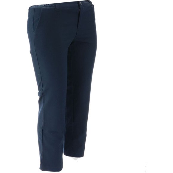 NWT LANDS' END UNIFORM GIRL'S PERFECT FIT CHINO PANTS CLASSIC NAVY 12 - Picture 8 of 11